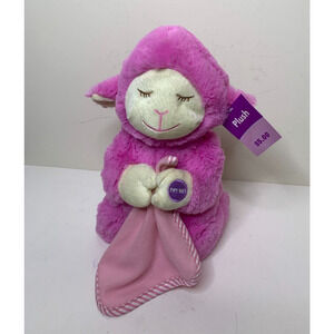 Praying Lamb Purple Pink Blanket Sound NEW Prayer Pal Plush 13.5" Toy Lovey